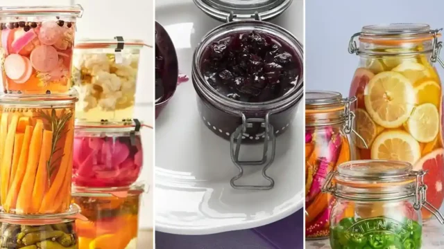 مدل بانکه شیشه ای | مناسب برای مربا و ترشی های خونگی رنگی و خوشمزه
