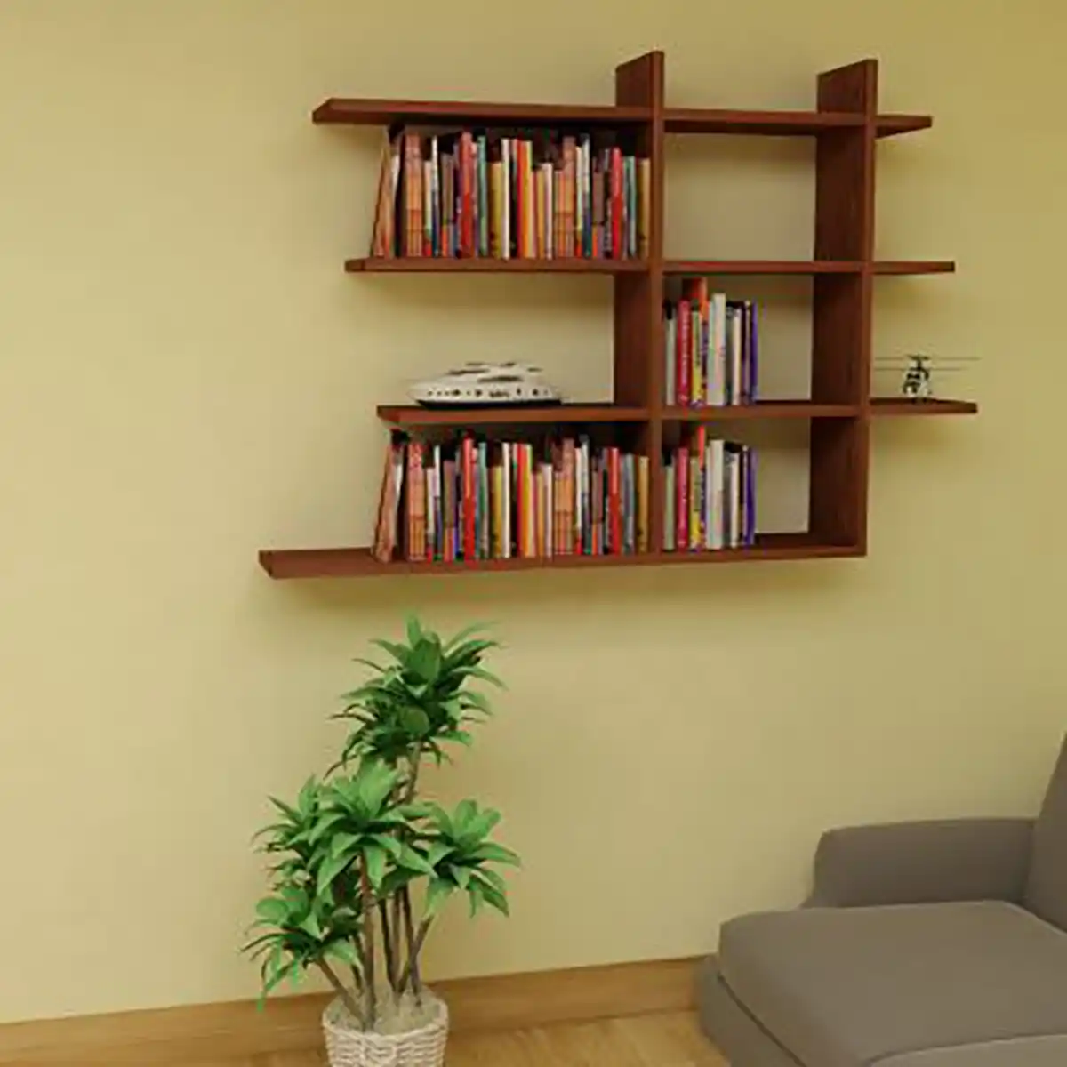 کتابخونه مدرن دیواری