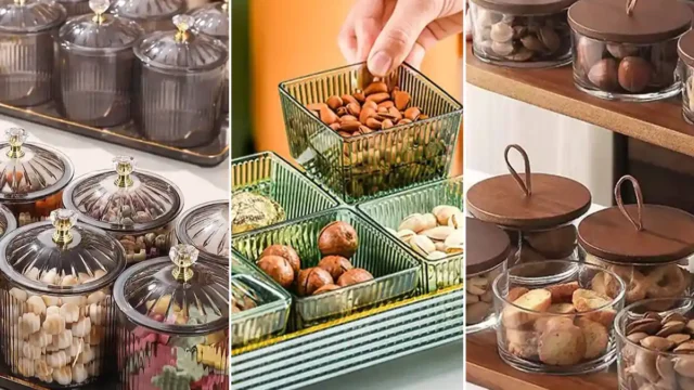 اردوخوری شیشه ای | ۱۵ ترکیب رنگی با خوراکی‌های فانتزی و رنگارنگ برای نظم و زیبایی آشپزخانه