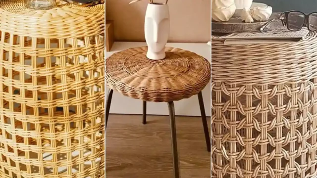 میز عسلی حصیری می‌تونه حتی نقش صندلی یا باکس داشته باشه | استفاده خلاقانه از یک میز جمع‌وجور