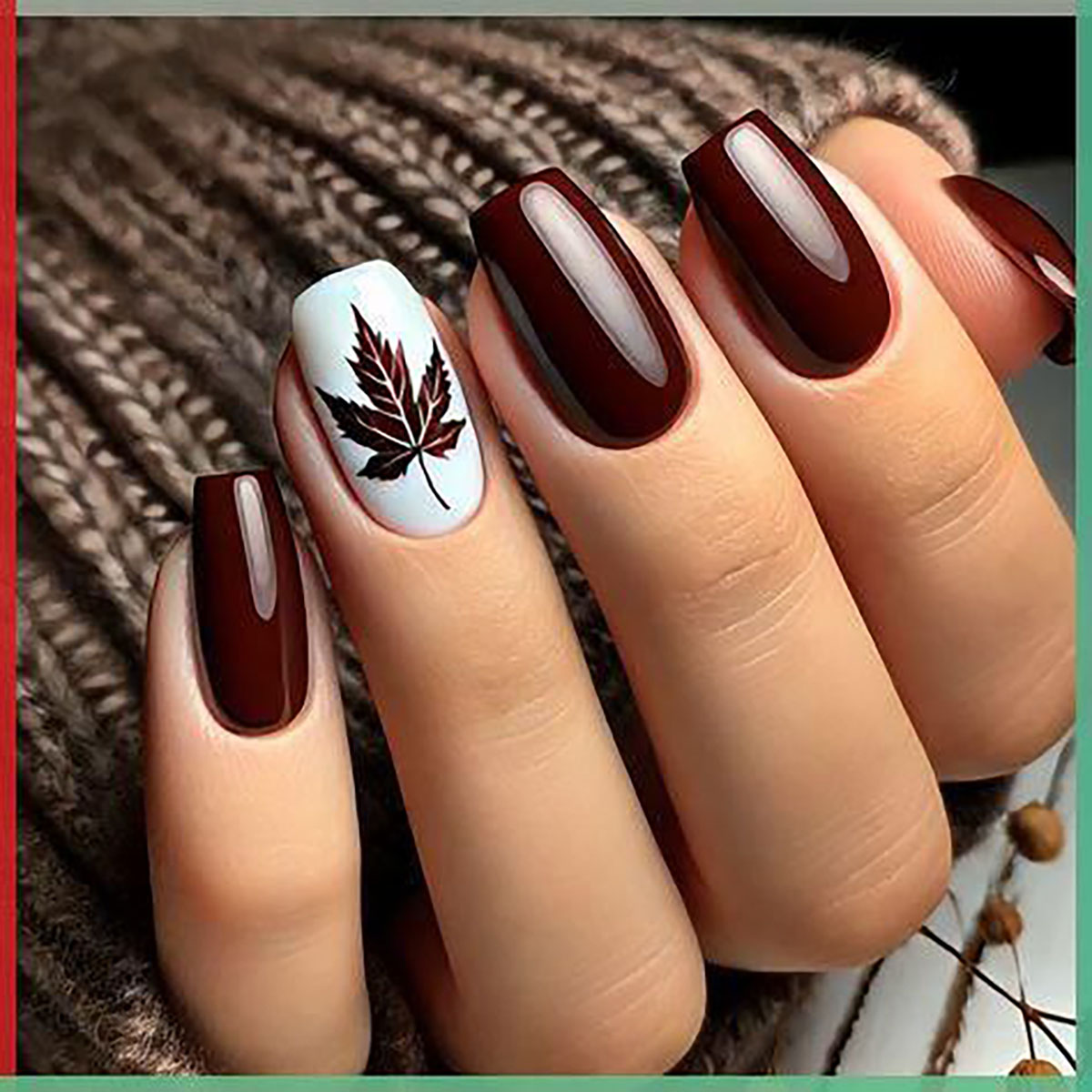 طرح ناخن پاییزی مینیمال