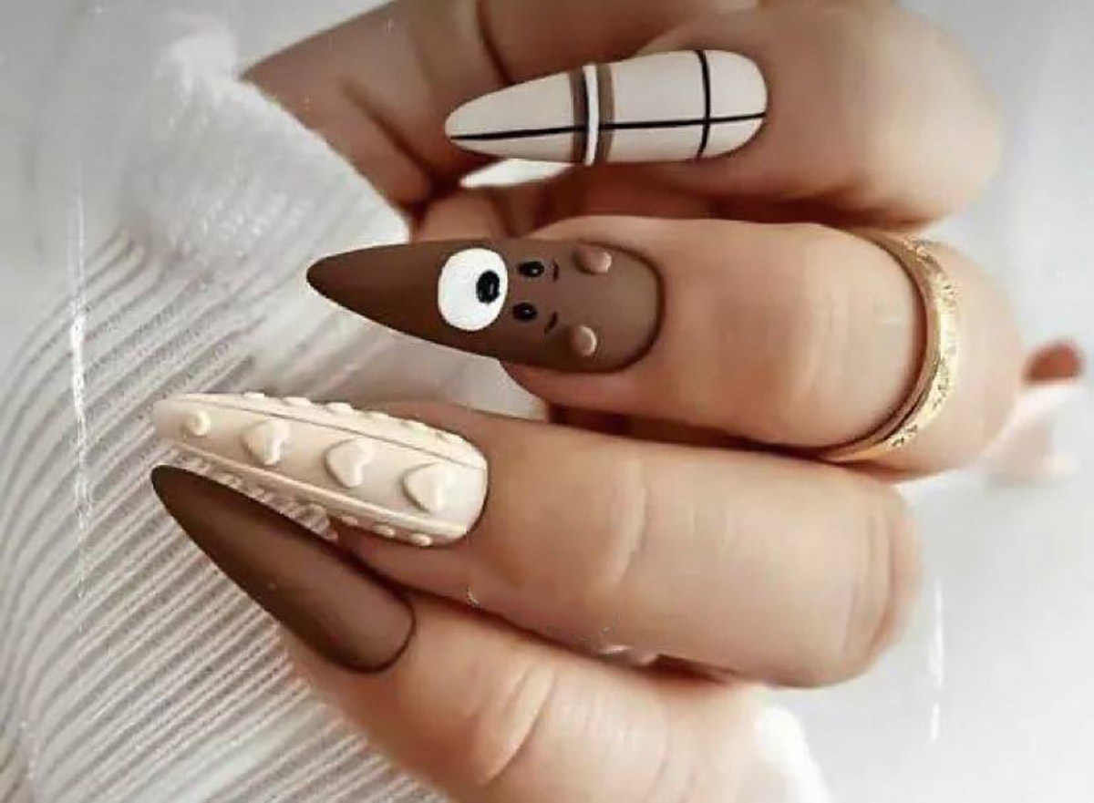 ناخن شکلاتی شاین