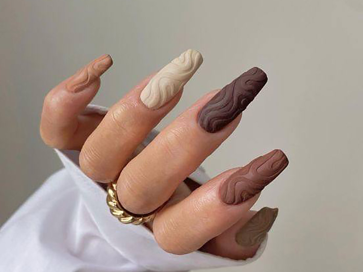 طرح ناخن شکلاتی