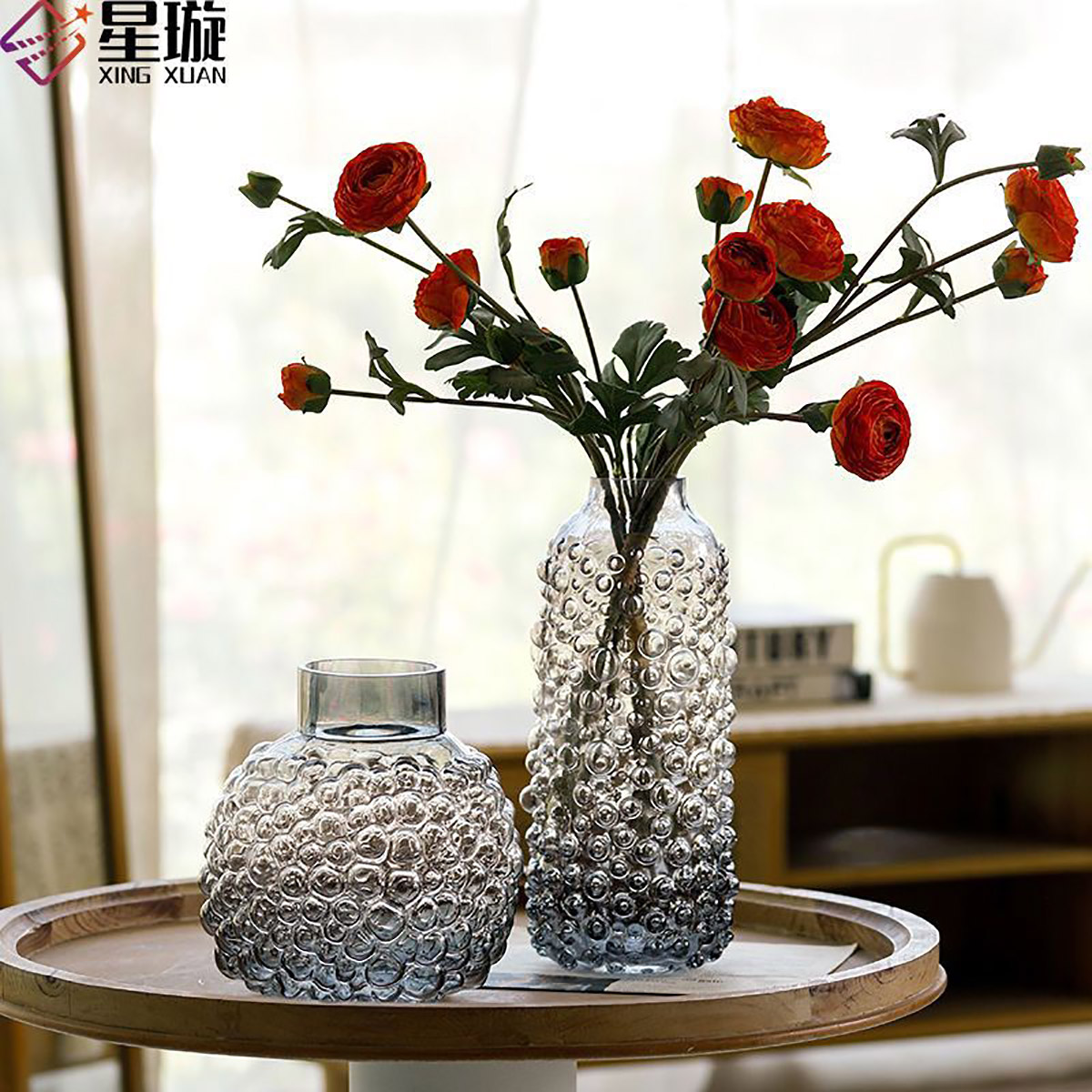 گلدان شیشه ای رومیزی کوچک