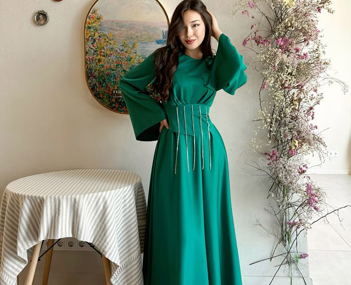 لباس مجلسی سبز زیتونی