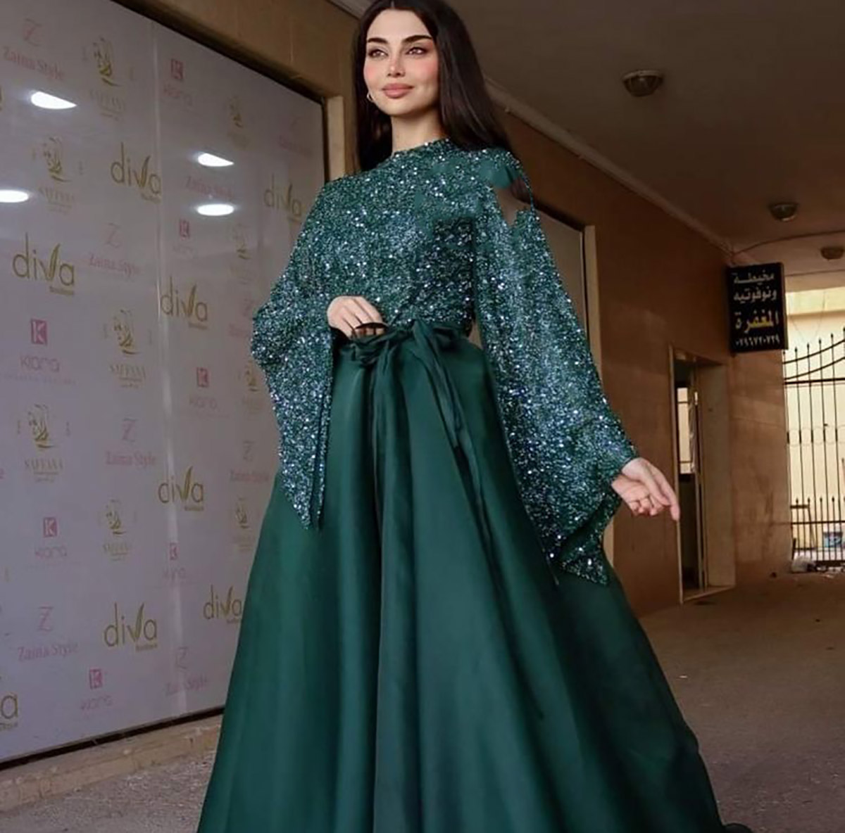 لباس مجلسی سبز کوتاه