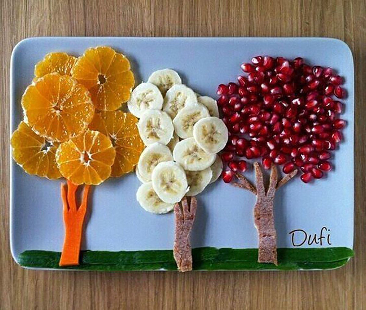 بشقاب میوه تزیین میوه برای مدرسه بچه ها
