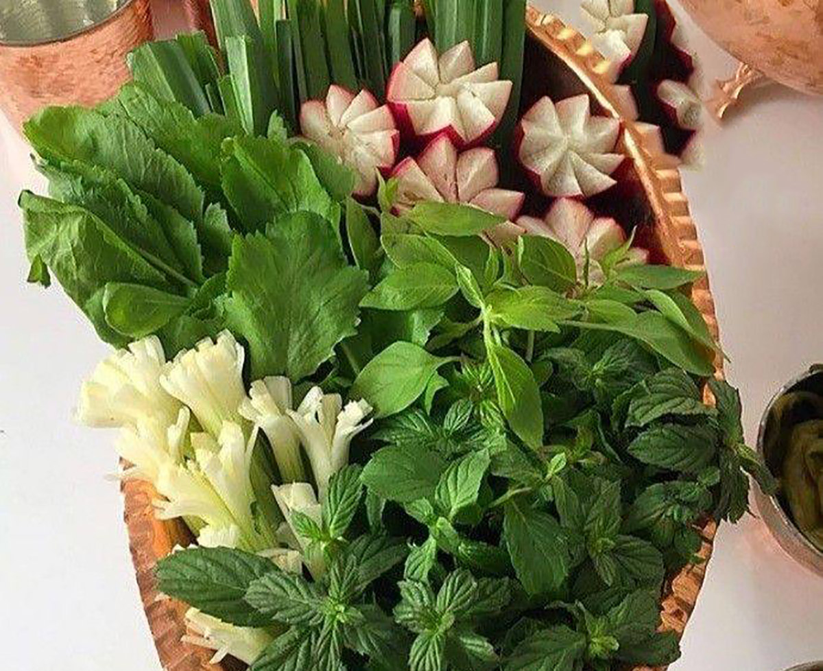 تزیین سبزی خوردن در سبد