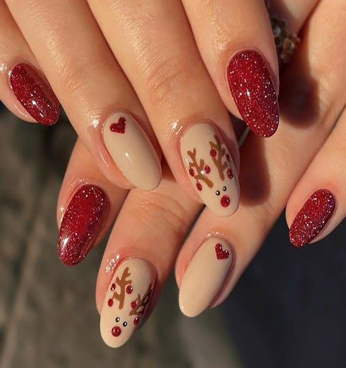 طرح ناخن کریسمس ساده