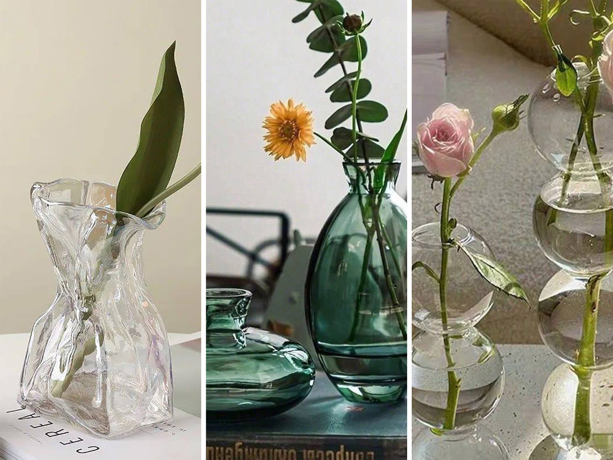 گلدان شیشه ای رومیزی