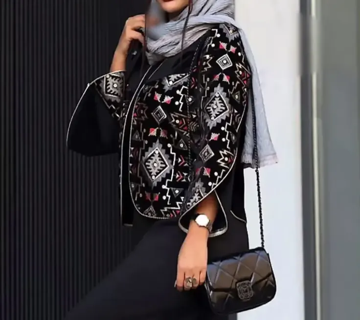 مانتو مجلسی مخمل طرحدار مهمانی