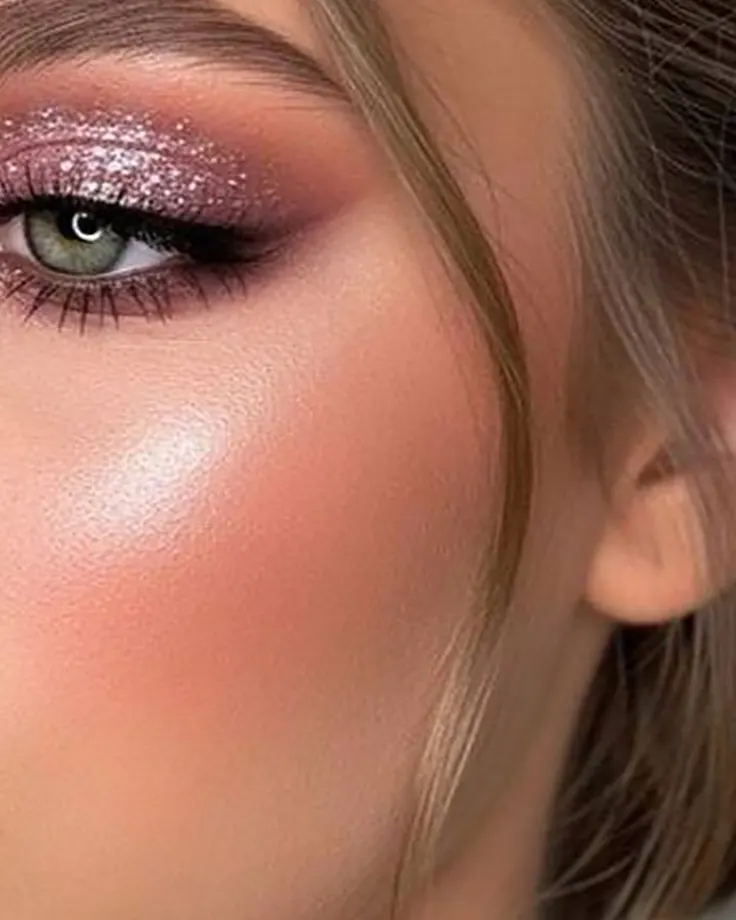 رژگونه کرمی گلگون با جلای طبیعی روی گونه