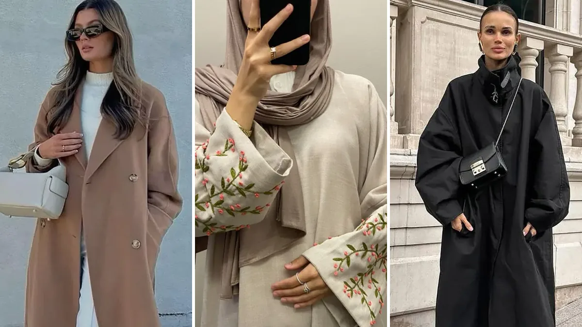 سه مدل مانتو جلو باز پاییزی به رنگ بژ، کرم و مشکی