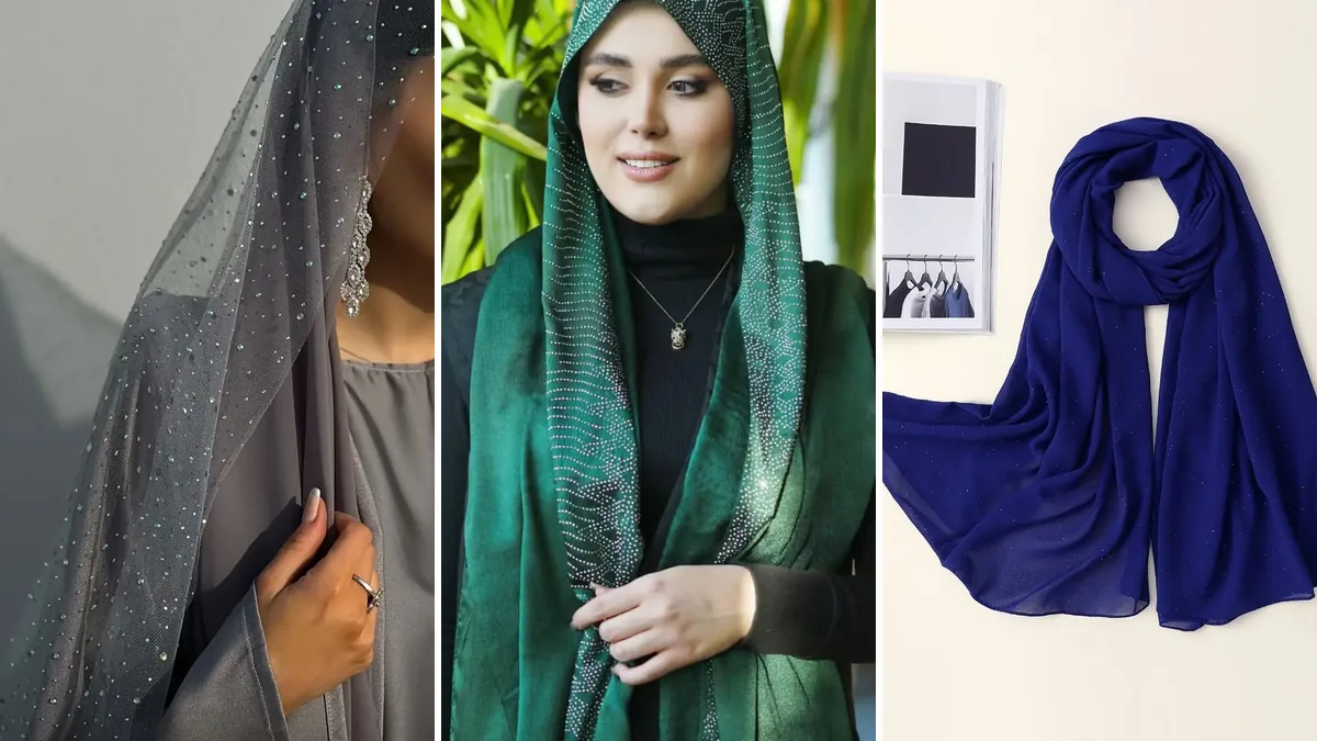 کلاژ مدل شال مجلسی ساتن و حریر برای مهمونی ۱۴۰۵