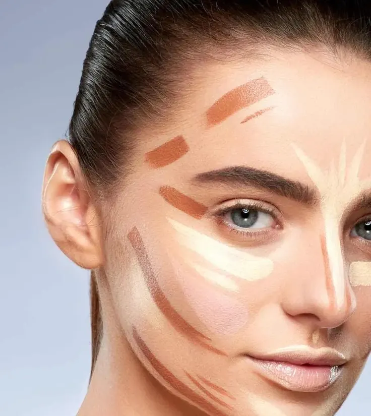 خطوط کرم کانتور و هایلایت روی صورت