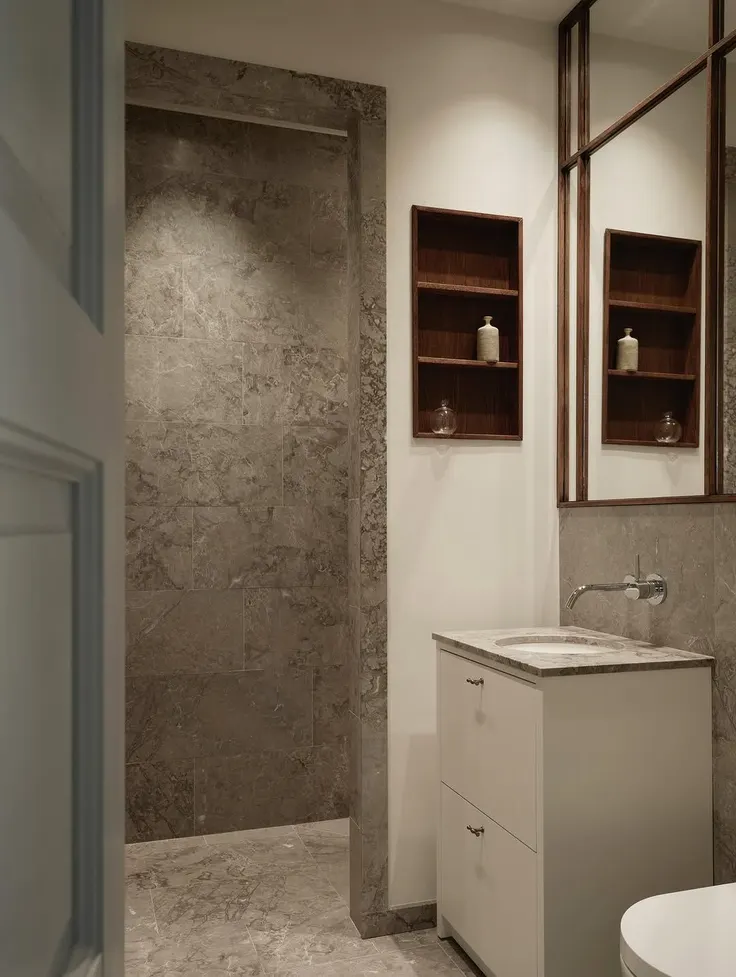 شلف توکار چوبی حمام